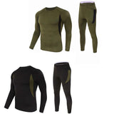 2-Pack L Size Men's Tactical 4-Way Stretch Fleece Lined Thermal Underwear Set V888-ELOSUNG49193