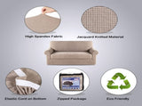 2 Pieces Loveseat Covers Fit Lovesat Width Up to 70 Inch Furniture Cover/Protector, Jacquard Spandex V1258-DP02-F-647