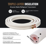 VEVOR 4876.8mm Mini Split Line Set, 9.5 & 15.9mm O.D Copper Pipes Tubing and Triple-Layer V952-KDLJGTJ38INCHPEFUV0