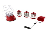 Manual Rotary Drum Grater Stainless Steel Cheese Grater Vegetables Cutter Slicing Tool Shredder Red V1294-YM0727-JY16340-01