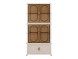 Artiss Foldable Storage Cabinet Stackable Wardrobe Box Clear Magnetic Door White SC-2W1B-6539-WH