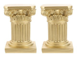 Set of 2 Nordic Style Golden Roman Pillar Resin Figurines for Garden Decor, Scene Landscaping, and V1366-AZ2-W-21845