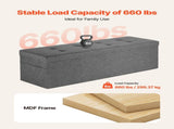 Foldable Storage Ottoman Bench, End of Bed Bench with Side Bags, Folding Upholstered Storage Chest V952-BYWSZYKZDK40FW7EP001V0
