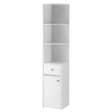 Artiss 3 Tiers Bookshelf with Storage Drawer and Cabinet White FUR-L-DS-COR01-WH