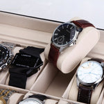 Black PU Leather Watch Organizer Display Storage Box Cases for Men & Women V178-84581