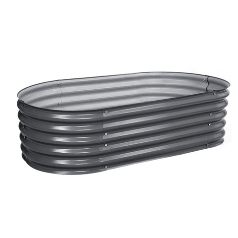 Green Fingers Garden Bed 160X80X42cm Oval Planter Box Raised Container Galvanised GARDEN-OVAL-1608042