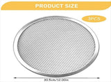 3Pcs Pizza Screen 12 Inch Restaurant-Grade Rack with Seamless Edge Round Baking Pan Tool New V1369-AZ3-W-08471