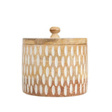 Handcrafted Round Box w Carving 15cm V637-50534BOX