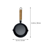 Black Cast Iron Skillet with Handle, Pan for Cooking Eggs, Pancakes, Desserts and More V1369-AZ3-W-09056