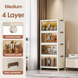 Stackable Storage Boxes with Transparent Doors - Modular Organizer for Home & Pantry 55*32*123cm V888-ELOSUNG10912