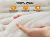 Giselle Bedding Wool Quilt 800GSM Extra Thick Queen Winter Doona Baffle Box Construction 100% Wool QUILT-WOOL-800-Q