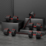 Everfit 40kg Adjustable Dumbbell Barbell Set Weight Plates Home Workout FIT-M-DBS-40KG-AB