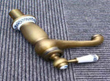 Vintage Antique Brass Faucet with and Porcelain, Long Neck Mixer Tap for Bathroom/Kitchen, Cold and V1366-AZ2-W-09757