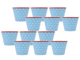 12PCS Light Blue Dot Pattern Imitation Ceramic Water Cup Drinking Mug for Restaurant School Gift V1294-YM0901-3118210153011