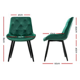 Artiss Dining Chairs Set of 4 Velvet Diamond Tufted Green UPHO-C-DIN-5218-VEL-GRX4
