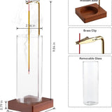 2 Pack Incense Holder for Sticks, Insence-Stick Holder Ash Catcher with Removable Glass Anti-Ash V1192-AZ-W-2494