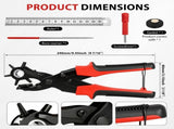 Leather Hole Punch with Stainless Steel Safety Lock - Heavy-Duty Punch Tool for Belts, Plastic, V1366-AZ2-W-14992