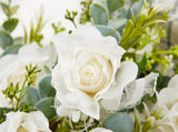 White Ivory Rose Wrist Corsage, Set of 6, Wedding Bridal Flower Corsage Hand Decor for Prom Party V1258-DP02-WO-561