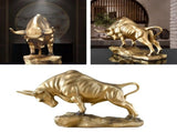 Desktop Ornament under 10,Resin Golden Bull Statue 8 Inch High Wall Street Bull Statue Good Luck V1192-AZ-W-27886