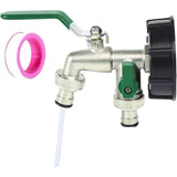 Double Outlet Water Faucet, Heavy Duty Leak-Proof 2 Way Hose Splitter for Gardening, for Flowers V1192-AZ-W-22178