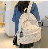 Aesthetic Backpack Flowers Backpack Cute Floral Backpack Spring Summer Backpack Casual Daypack V1366-AZ2-W-03336