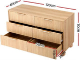 Artiss Boucle Queen Bed Frame and Chest of 6 Drawers Bedroom Set BFRAME-G-DUNE-CDR-04-6D