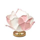 White Elegant Lotus Flower Table Lamp - Decorative Bedside Night Light for Bedroom Ambiance V888-ELOSUNG27276