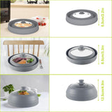 Microwave Splatter Cover for Food,10.5inch Glass Silicone Dish Plate Cover,Collapsible,Food Grade, V1370-AZ4-16668