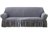 Stretch Sofa Cover for 2 Seats - Grey Slipcover V1263-JX-3554