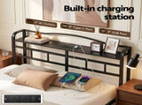 Artiss Bed Frame Queen Size with Charging Station WAVE MBED-D-WAVE-Q-BK-AB