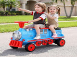 Rigo Kids Ride on Car Train 12V Electric Toy 2 Seaters Storage 87cm Blue RCAR-TRAIN-BU