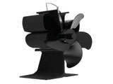 Heat Powered Fireplace Fan Black Stove Fan 5 Blades Thermal Power High Temperature Proof Eco V1294-YM3113220250611-0421