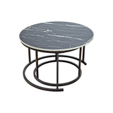 Coffee Table Round Marble Design Nesting Side Furniture V63-921091