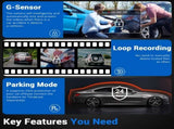 Wifi 10" 2K Dash Cam RearView Camera Reversing Recorder Comes with Free 32GB Card V462-TA-95-01