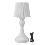 LED Cordless Table Lamp Iron Plastic Pleated Touch Control Stepless Dimmable USB Rechargeable V1294-YM0901-3119240085012