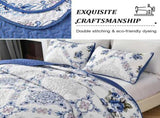 Rich white blue Elegant 3 Pc Bedspread & Pillow Cover Set V745-AC090445Q13U