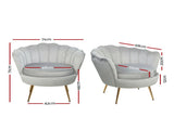 Artiss Armchair Velvet Grey Callista UPHO-5002-VEL-GY