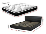 Artiss RGB LED Queen Bed Frame with 32cm Giselle Mattress Set BFRAME-E-LUMI-0907-Q