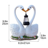 Swan Garden Statue, with Solar Hanging Lantern Light, Romantic Swan Couple Outdoor Solar Lights V1369-AZ3-W-09958