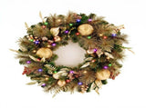 Christabelle 61cm Deluxe Mountain Pine Christmas Wreath Pre Lit Multi Function LED Timer Front 112_SENDMP61