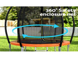 Everfit 6FT Trampoline for Kids w/ Ladder Trampoline Enclosure Safety Net Rebounder Orange TRAMPO-C-C6-OR