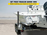 Boat Trailer Guide-ons, 40", 2PCS Rustproof Galvanized Steel Trailer Guide ons, Trailer Guides with V952-CTCDGHYL40PVC20BOV0