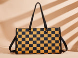 Fashionable checkered large-capacity tote bag, versatile single-shoulder and hand-held bag for V1105-YABB-05