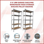 2 x 1.8M Garage Shelving Warehouse Rack Storage Shelves Pallet Racking V63-842041