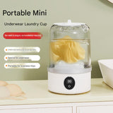 White Travel-Friendly Mini Washing Machine - USB Powered, Automatic, for Small Loads V888-ELOSUNG31130