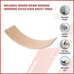 Balance Board Beam Seesaw Wooden Child Kids Adult Yoga V63-836531