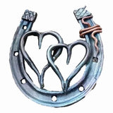 2X Handmade Horseshoe, Cast Horseshoe Wall Decor, Good Lucky Horseshoe, Hand Cast Horseshoe with V1192-AZ-W-22712