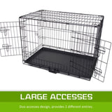 Wire Dog Cage Foldable Crate Kennel 42in with Tray PINK Cover Combo V274-PET-WCCV42-PK