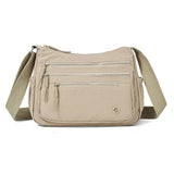 Khaki Lightweight Nylon Crossbody Bag for Women - Multi-Compartment Shoulder Purse with Adjustable V888-ELOSUNG56194-1
