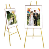 Golden Easel Stand for Wedding Welcome Sign, Heavy Duty Metal Display Easel Adjustable Floor Stand, V1369-AZ3-W-08742